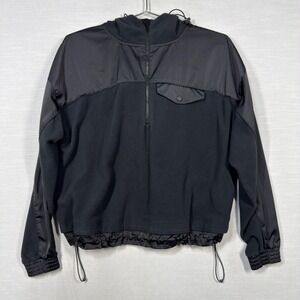 Athleta Zion Jacket Women XS Black  Microfleece Pullover Half Zip Athletic